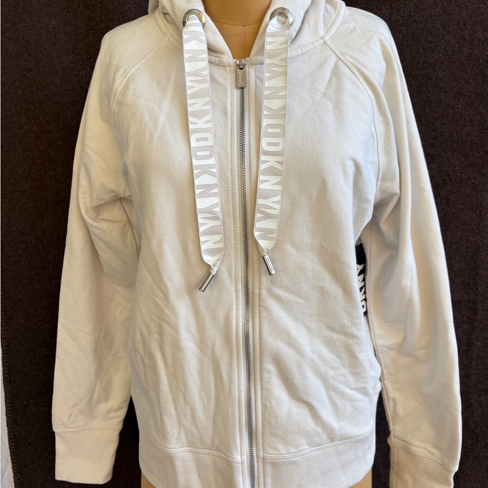 DKNY Women's Cream Hoodie Jacket